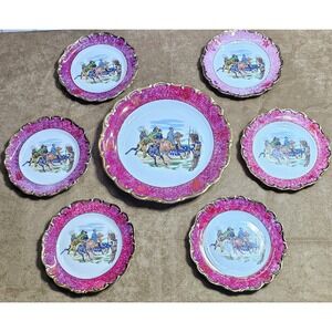 Bavaria Schumann Arzberg 7 Pc China Plate Set‎ Royal Guard Vernet Vintage
